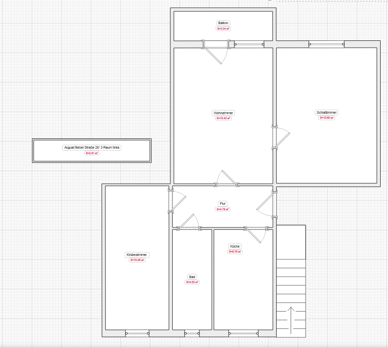 Grundriss 3 Raum links
